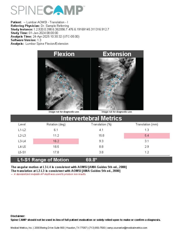 Objective Assessment of Potential Lumbar Instability - SpineCAMP ...